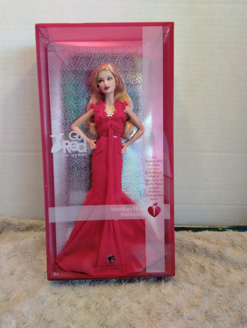 NEW NRFB 2007 Barbie "Go Red For Women" American Heart Association Pink Label.